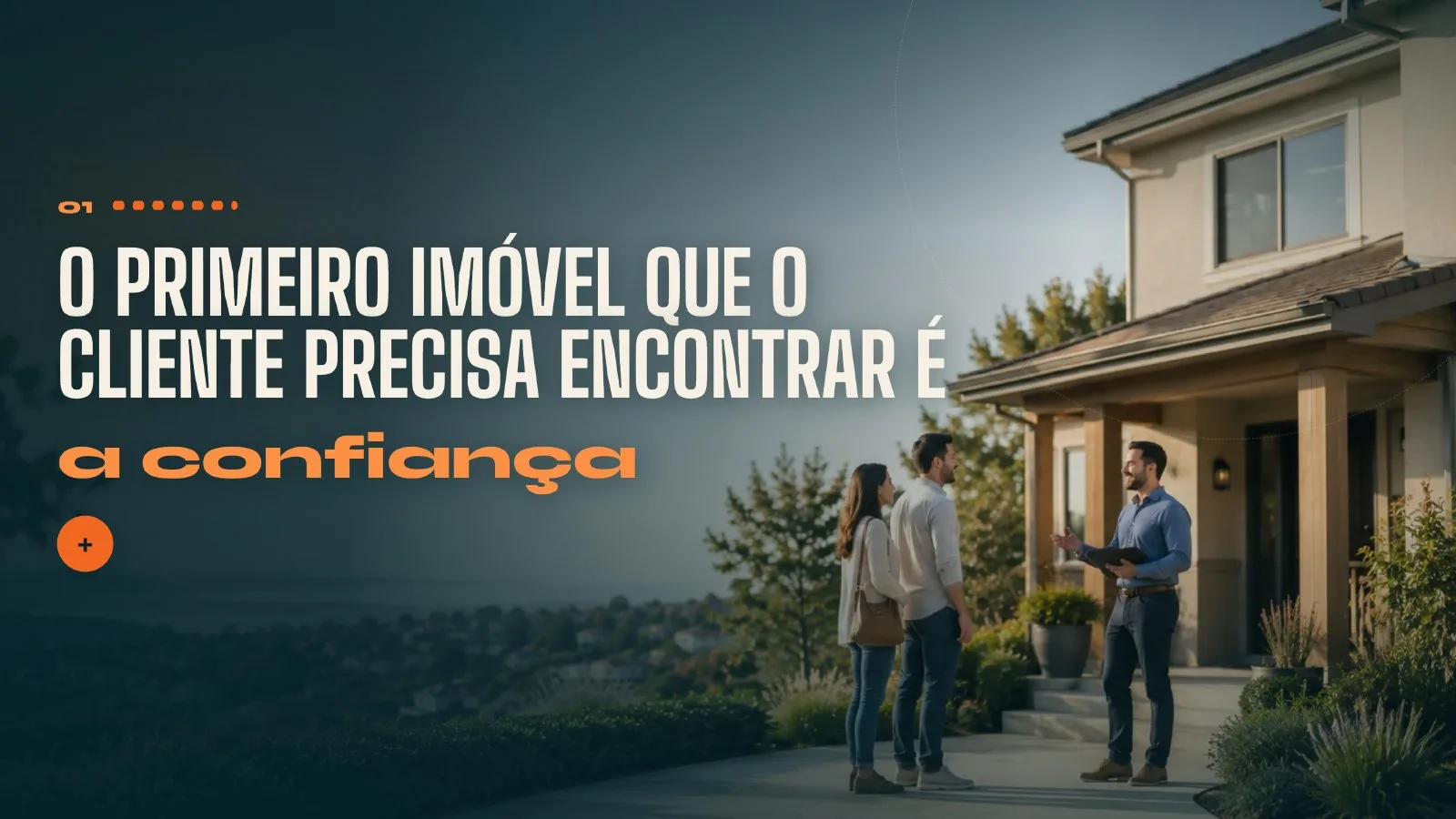 Capa real da apresentação Atendimento que aproxima para Imobiliária Pedro Fiório